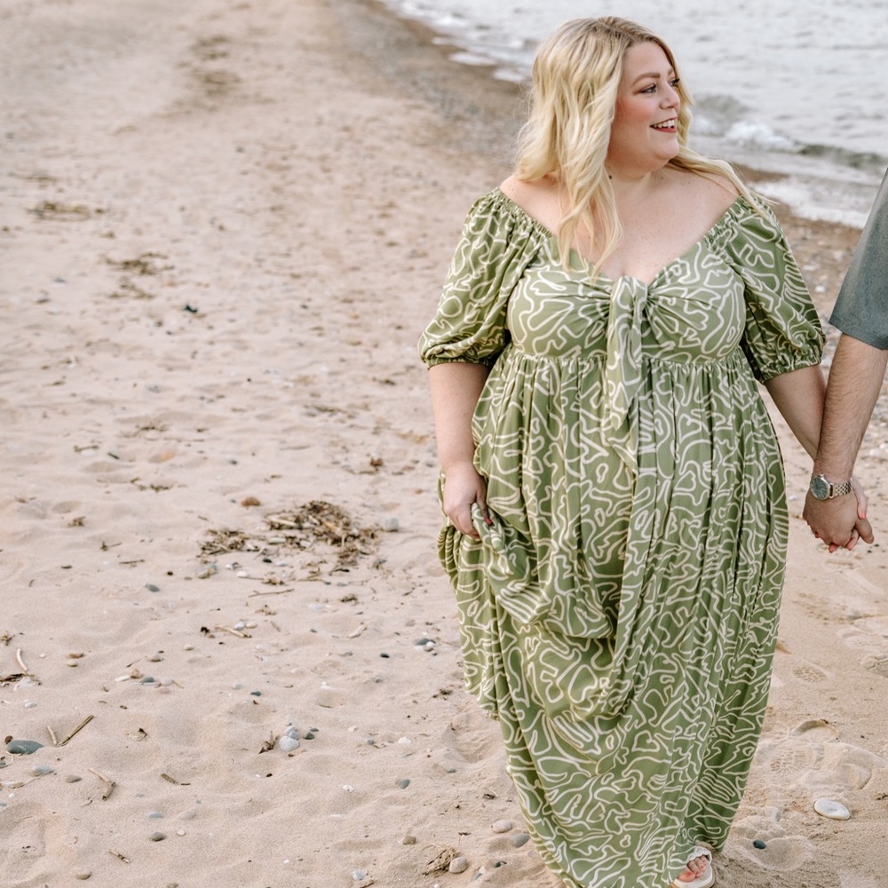 Eloquii tie front Maxi dress